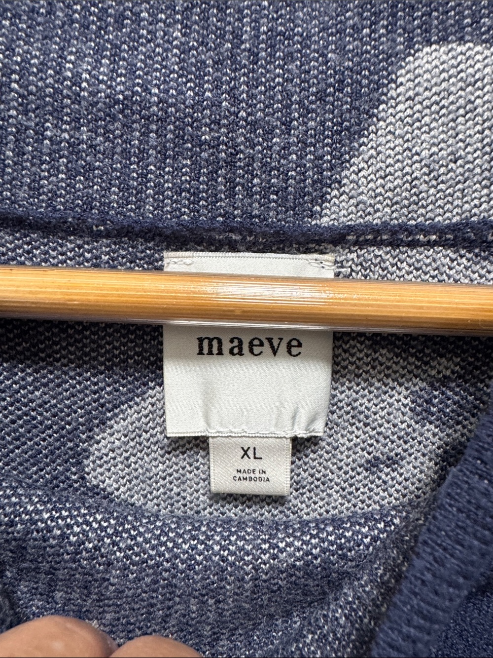ANTHROPOLOGIE Maeve Navy and Ivory Floral Mock-Neck Sweater - Picture 4 of 5
